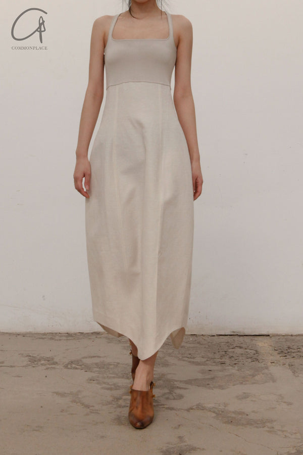 SWAYING/KNIT Knitted Panel Skirt SW22SSL53 Beige/White PS48